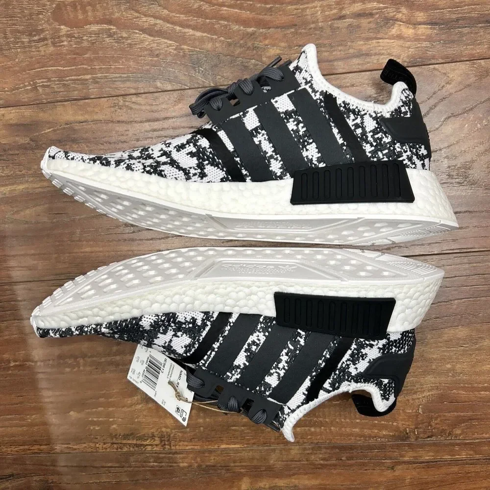 New Adidas NMD_R1 Grey Digi‎ Camo NMD R1 Black White IE9613 Womens 10 Shoes